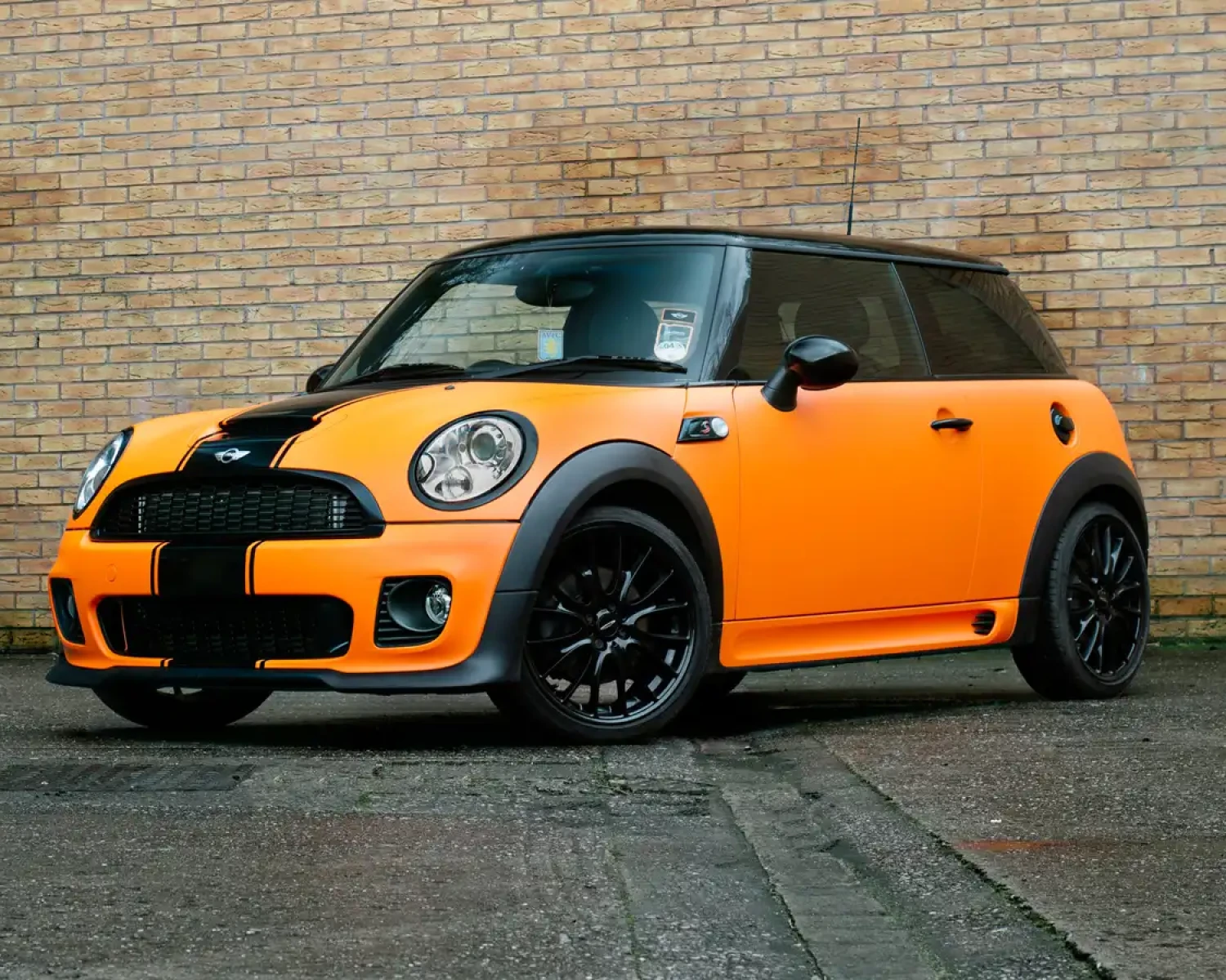 Mini Cooper John Cooper Works colour change wrap finished in gloss orange at Wrap Your Car Kidderminster