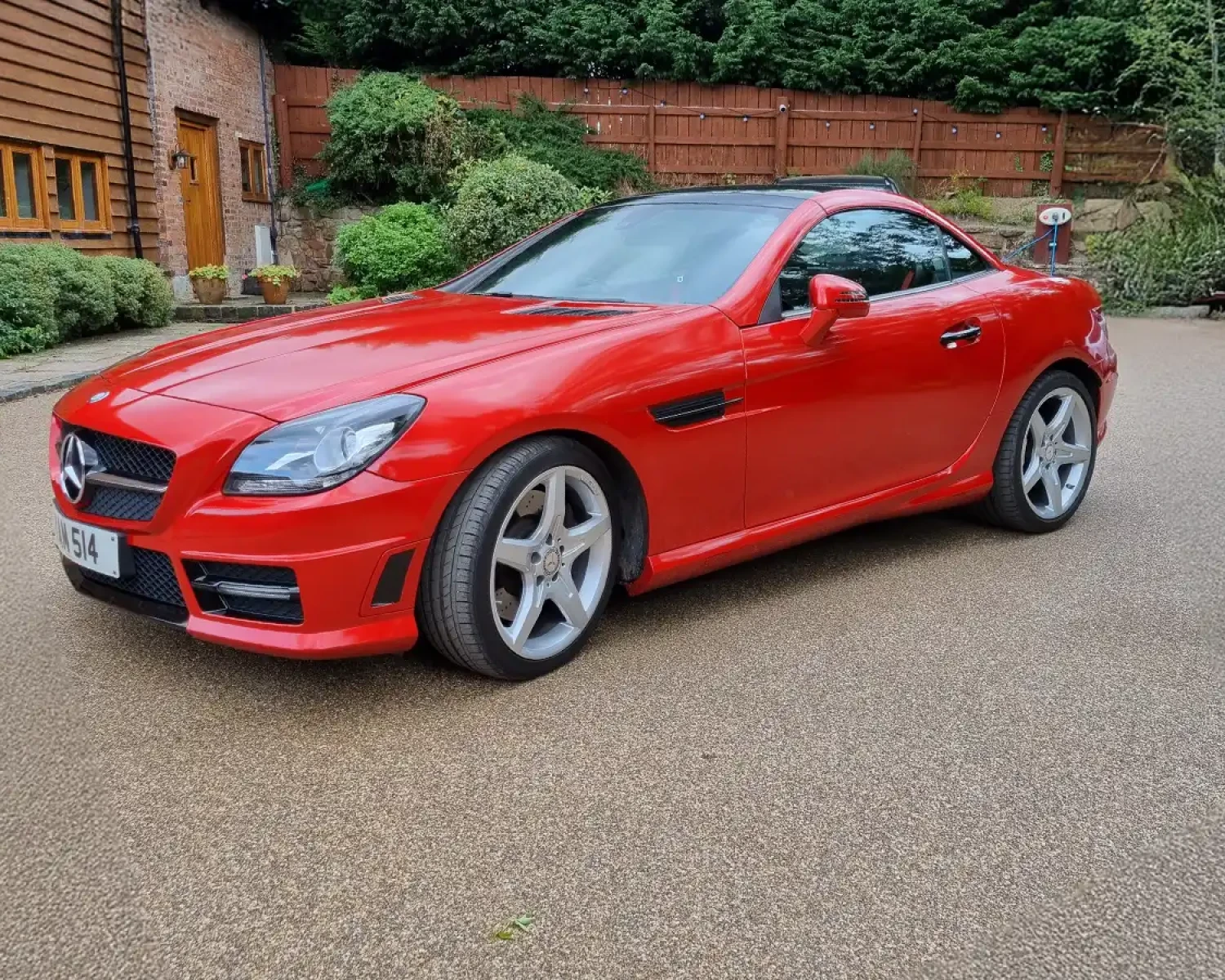Mercedes sports car colour change wrap in gloss red completed at Wrap Your Car Kidderminster